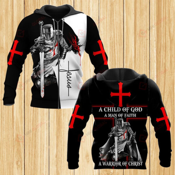 God Jesus Black Hawaiian Shirt: Child of God Man of Faith Warrior of Christ
