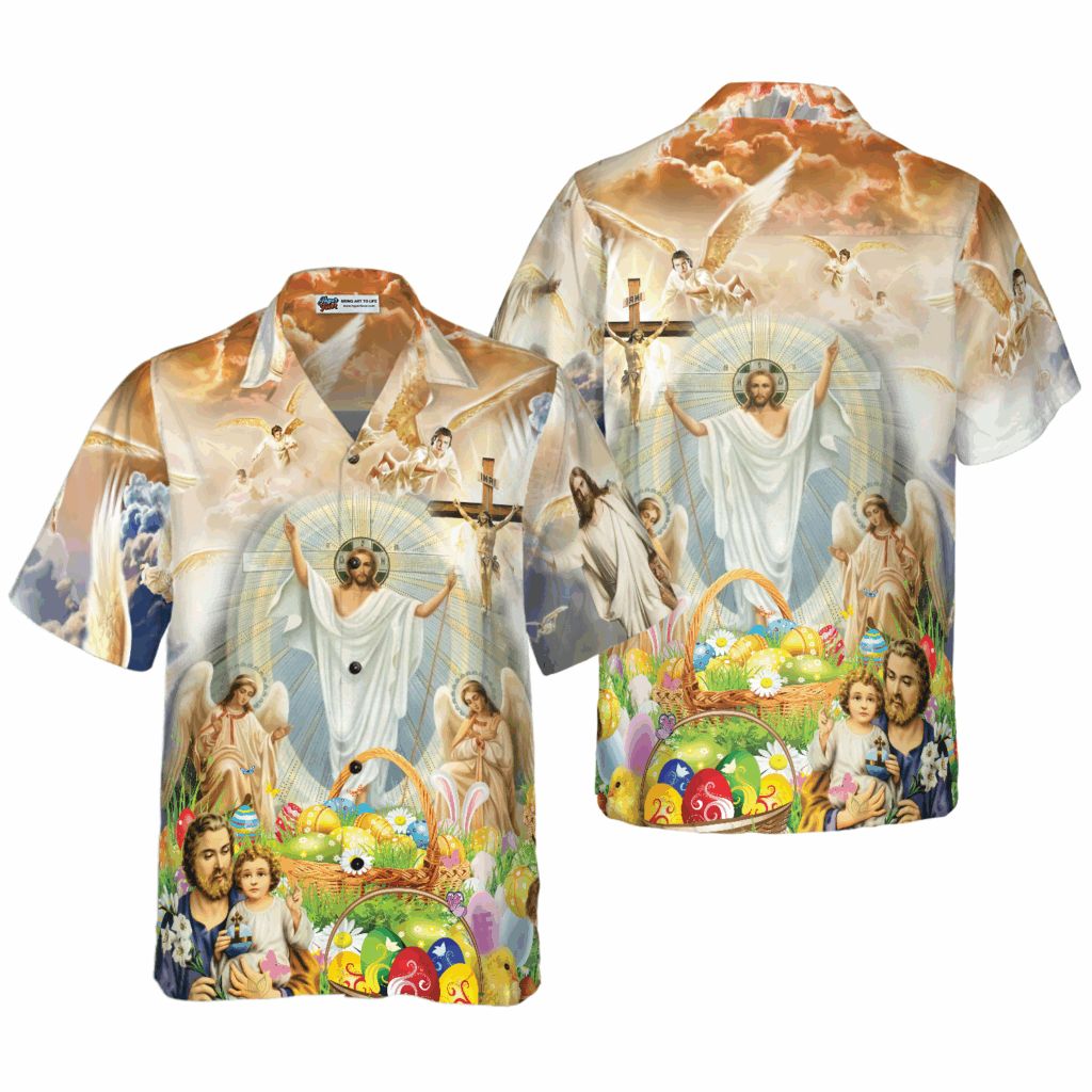 Jesus Happy Easter Hawaiian Shirt – Celebrate in Style! Jesus Happy Easter Hawaiian Shirt – Celebrate in Style!