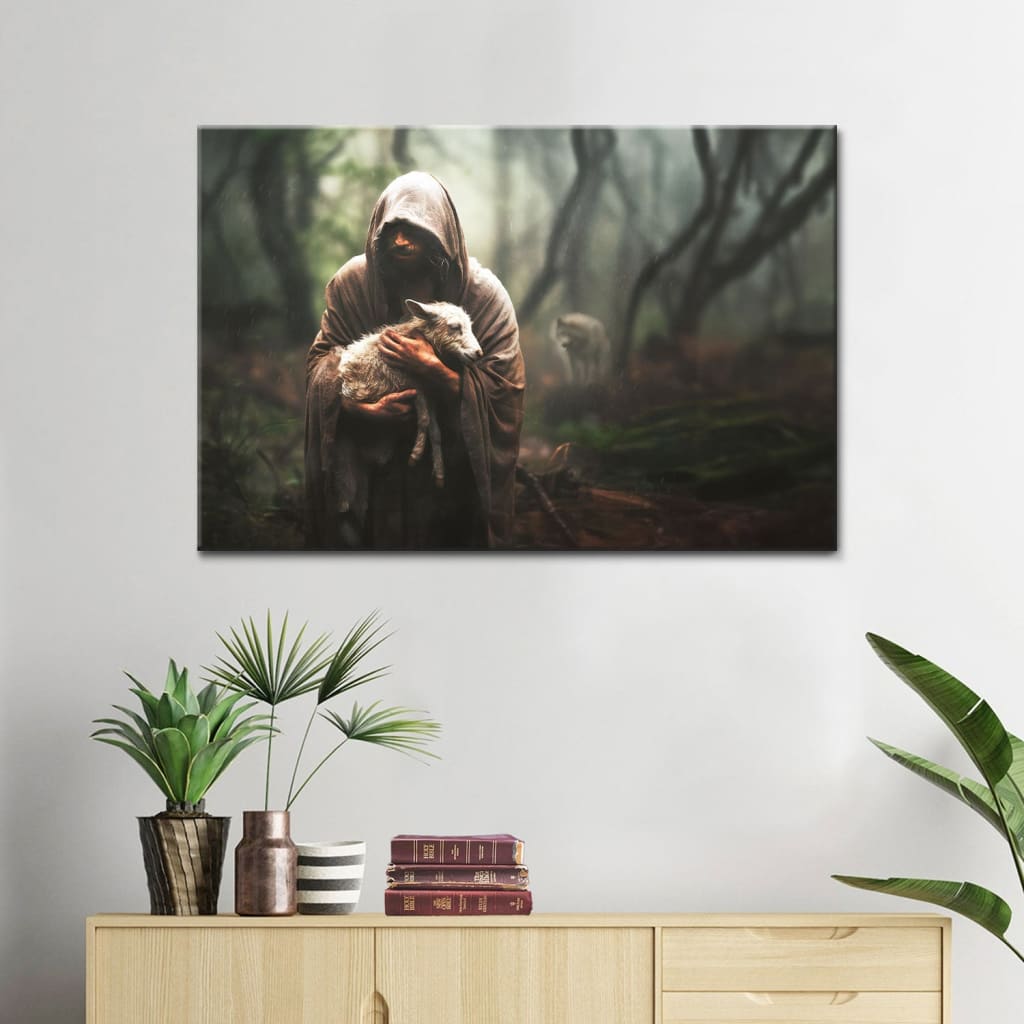 Jesus Carrying Lost Sheep Wall Art Canvas Jesus Carrying Lost Sheep Wall Art Canvas