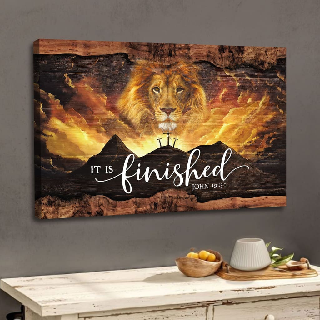 It Is Finished Wall Art, John 19:30 Jesus Lion Easter Wall Art Canvas It Is Finished Wall Art, John 19:30 Jesus Lion Easter Wall Art Canvas