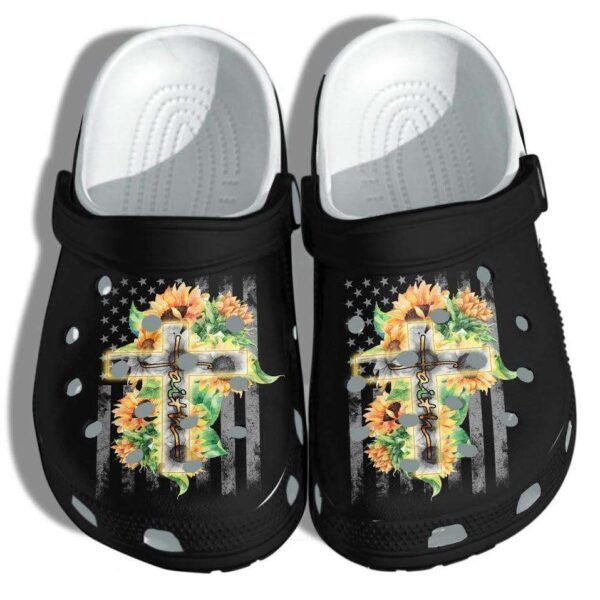 Faith Sunflower Hippie Jesus God Crocs – Stylish Crocband Clog Shoes