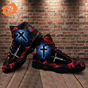 Jesus Sparkle Cross Basketball Shoes Faithful Gift for Jesus Lovers 1