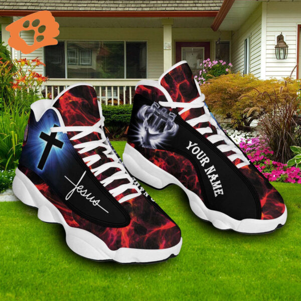Jesus Sparkle Cross Basketball Shoes Faithful Gift for Jesus Lovers