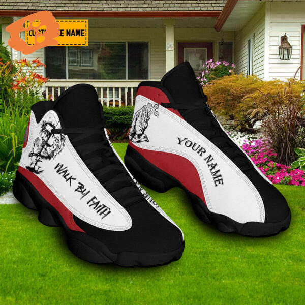 Walk By Faith Lion Of Judah Jesus Basketball Shoes Personalized Gift for Christian Lovers