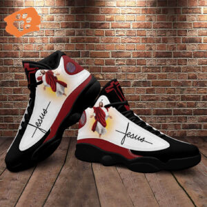 Walk By Faith Jesus & Lion Art Basketball Shoes Thick Soles Unisex Christian Gifts 1