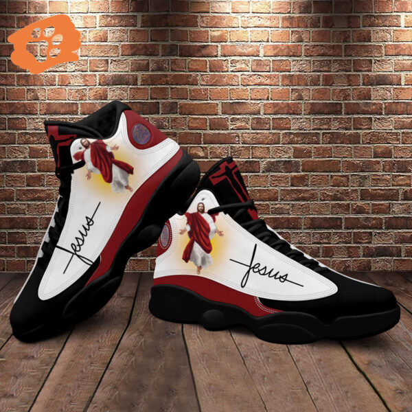 Walk By Faith Jesus & Lion Art Basketball Shoes Thick Soles Unisex Christian Gifts