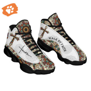 Boho Flower Design Basketball Shoes Gift for Jesus Lovers Christian Unisex Sneakers 3