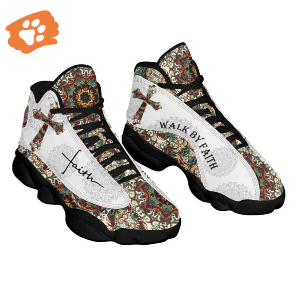 Boho Flower Design Basketball Shoes Gift for Jesus Lovers Christian Unisex Sneakers