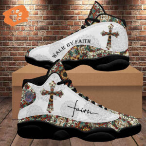 Boho Flower Design Basketball Shoes Gift for Jesus Lovers Christian Unisex Sneakers