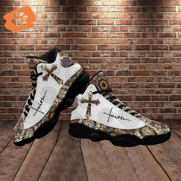 Boho Flower Design Basketball Shoes Gift for Jesus Lovers Christian Unisex Sneakers