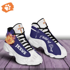 Jesus Lovers Unisex Basketball Shoes Child Of God Red Pattern Sneakers