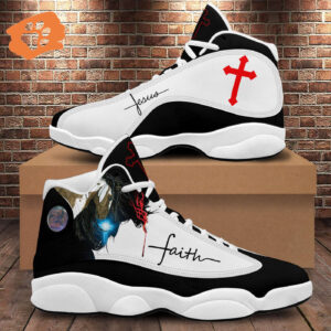 Jesus Faith Portrait Art Basketball Shoes Gift for Christian Lovers