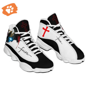 Jesus Faith Portrait Art Basketball Shoes Gift for Christian Lovers 1