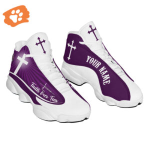 Customized Purple Jesus Basketball Shoes with Thick Soles - Personalize Your Name - Gift for Jesus Lovers - Unisex Shoes 1