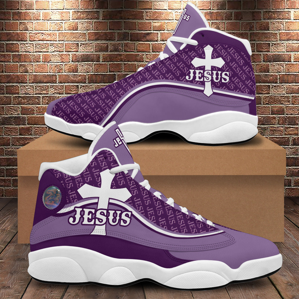 Jesus Christian Purple Basketball Shoes, Christ Footwear Faith Gift, Christian Cross Running Sneaker Unisex Jesus Christian Purple Basketball Shoes, Christ Footwear Faith Gift, Christian Cross Running Sneaker Unisex
