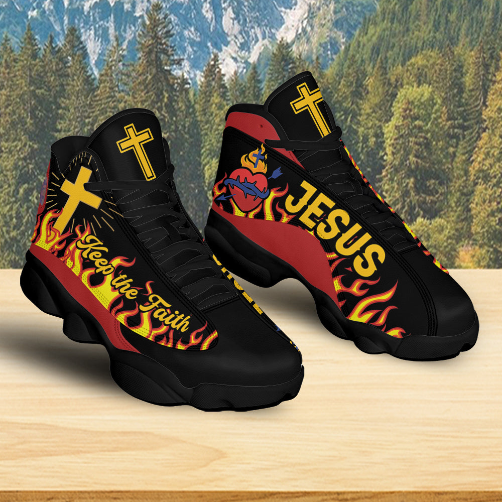 Jesus Keep The Faith Shoes, Jesus Art Cross Footwear, Religious Family Gift, Unisex Basketball Shoes Jesus Keep The Faith Shoes, Jesus Art Cross Footwear, Religious Family Gift, Unisex Basketball Shoes