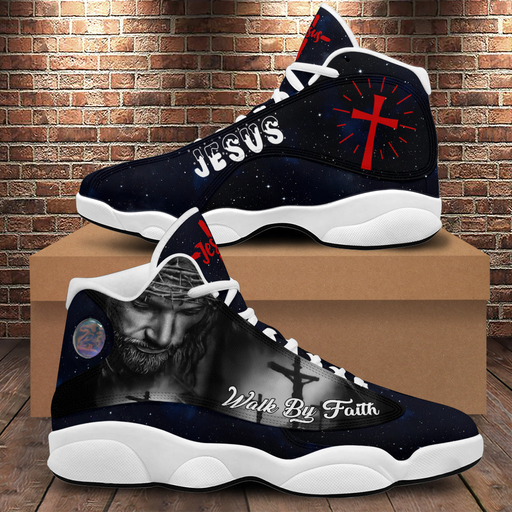Jesus Basketball Shoes For Men, Walk By Faith Running Shoes, Jesus Christ Cross Sneaker Gift For Mom Dad Jesus Basketball Shoes For Men, Walk By Faith Running Shoes, Jesus Christ Cross Sneaker Gift For Mom Dad