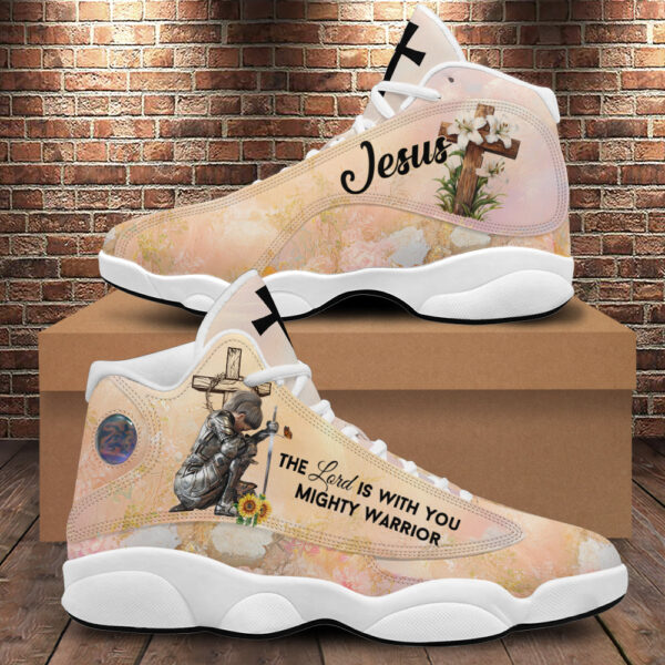 The Lord Is With You Basketball Shoes, Warrior Woman Running Shoes, Jesus Cross Flower Footwear Unisex