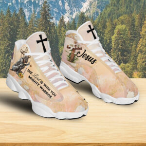 The Lord Is With You Basketball Shoes, Warrior Woman Running Shoes, Jesus Cross Flower Footwear Unisex 1