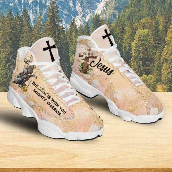 The Lord Is With You Basketball Shoes, Warrior Woman Running Shoes, Jesus Cross Flower Footwear Unisex