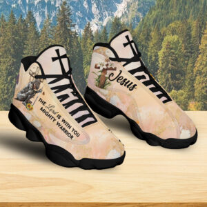 The Lord Is With You Basketball Shoes, Warrior Woman Running Shoes, Jesus Cross Flower Footwear Unisex 3