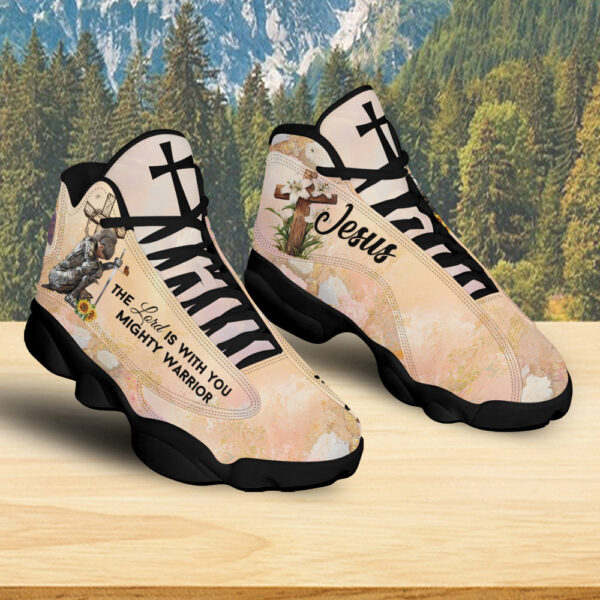 The Lord Is With You Basketball Shoes, Warrior Woman Running Shoes, Jesus Cross Flower Footwear Unisex