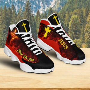 Jesus Keep The Faith Basketball Shoes, Cross Christian Running Footwear, Faith Religious Gift For Dad Mom