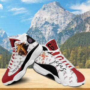 Child Of God Basketball Shoes For Men Women, Jesus Cross Lion Faith Running Shoes, Christian Footwear Religious Gifts 3