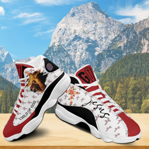 Child Of God Basketball Shoes For Men Women, Jesus Cross Lion Faith Running Shoes, Christian Footwear Religious Gifts