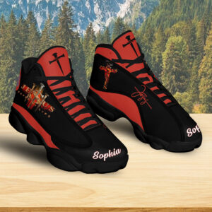 Personalized Jesus Saved My Life Basketball Shoes, Custom Name, Christian Unisex Sneaker, Religious Gift For Family, Jesus Lovers Shoes