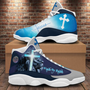 Jesus Walk By Faith Basketball Shoes, Jesus Cross Running Shoes, Jesus Lover Gift, Christian Basketball Shoes