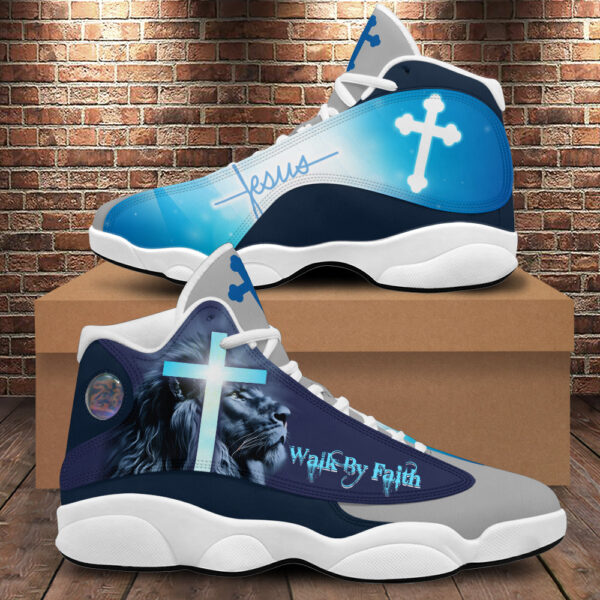Jesus Walk By Faith Basketball Shoes, Jesus Cross Running Shoes, Jesus Lover Gift, Christian Basketball Shoes
