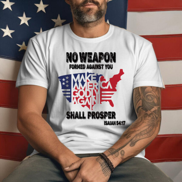 Jesus American Flag Map Shirt No Weapon Formed God Bless America Hoodie Patriot Gift
