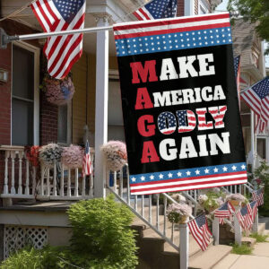 Make America Godly Again Patriotic Garden Flags: Jesus Christ American Flag House Decor & Patriotic Gifts 3
