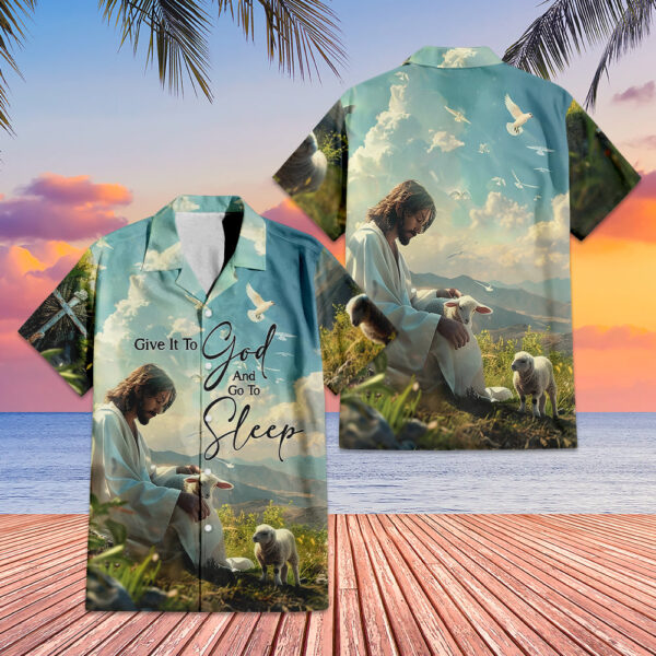 Jesus with Lambs Hawaiian Shirt – Christian Art Beach Aloha Men s Gift Set