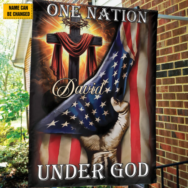 Personalized Jesus Cross American Flag for 4th Of July Pastor Gifts