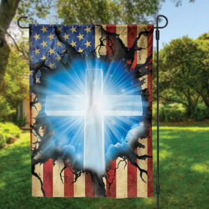 Religious Jesus Christ Cross Garden Flag for Christian Home Decor