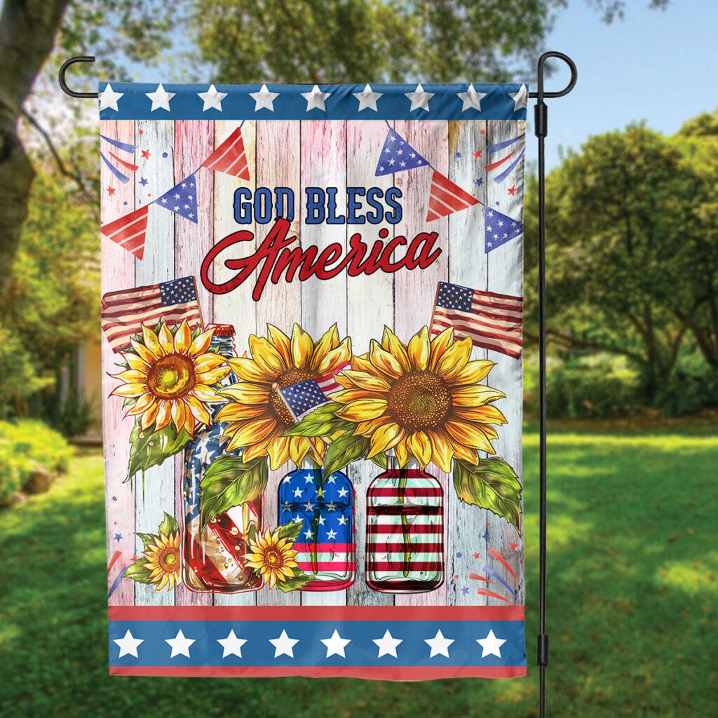 Sunflower American Flag Garden: God Bless America Home Decor for Independence Day Gifts Sunflower American Flag Garden: God Bless America Home Decor for Independence Day Gifts