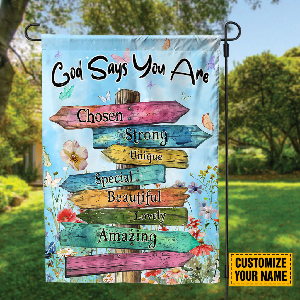 Customized Jesus Road Sign Floral Garden Flag: Christian Positive Home Decor Customized Jesus Road Sign Floral Garden Flag: Christian Positive Home Decor
