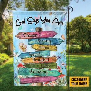 Customized Jesus Road Sign Floral Garden Flag: Christian Positive Home Decor