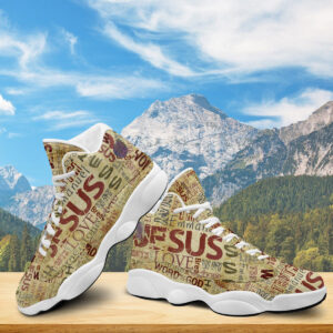 God's Bible Verses Basketball Shoes, Jesus Christ Religious Retro Shoes, Christian Unisex Basketball Shoes With Thick Soles