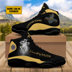 Jesus Saved My Life Basketball Shoes, Jesus Christ Walk By Faith Running Shoes, God Prayer Footwear Unisex Basketball Shoes 1