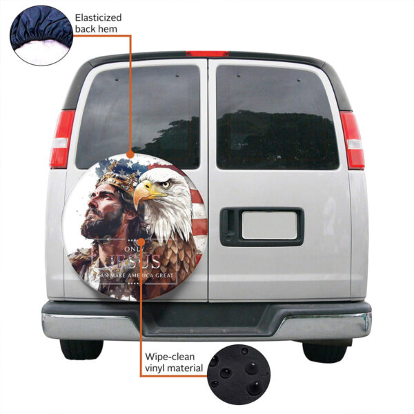 Jesus Eagle Spare Tire Cover USA Flag Wheel Cover God Faith 27 -34