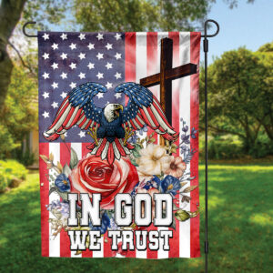 Jesus Eagle American Yard Flag In God We Trust House Flag Patriotic Independence Day Garden Decor