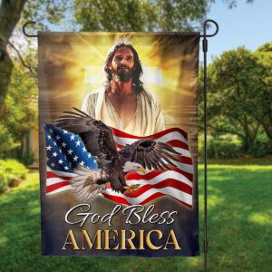 Jesus Eagle American Flag Home & Garden Decor - God Bless Independence Day Gift Lovers