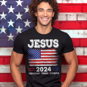 Jesus American Flag Shirt & 2024 Tee: Christian Patriotism Gifts