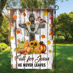 Jesus Cross Pumpkin Outdoor Garden Flags: Thanksgiving & Autumn Harvest Decor