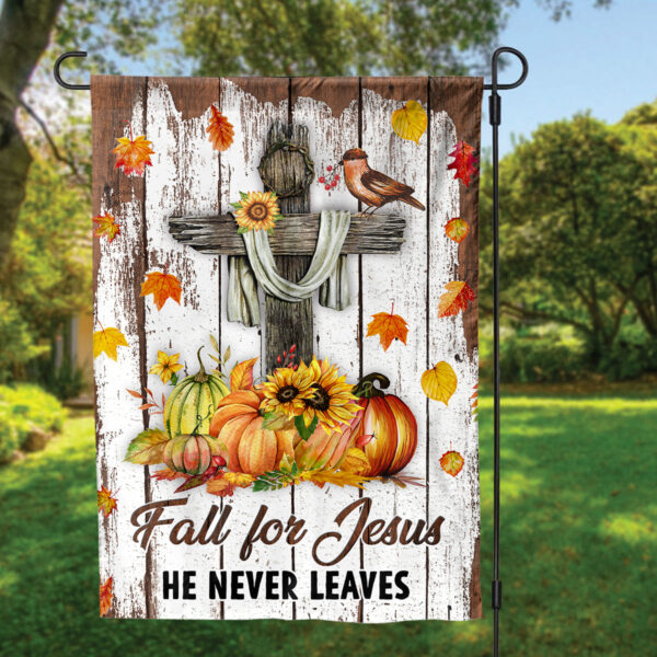 Jesus Cross Pumpkin Outdoor Garden Flags: Thanksgiving & Autumn Harvest Decor
