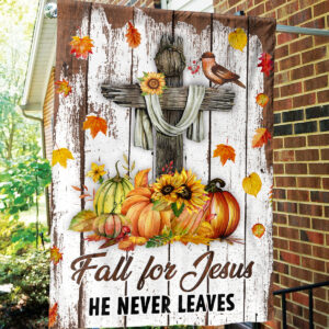 Jesus Cross Pumpkin Outdoor Garden Flags: Thanksgiving & Autumn Harvest Decor 1