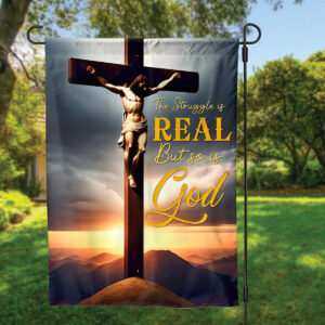 Jesus Christ On Cross Home Flag - Catholic Garden Flag for Easter Day Home Decor